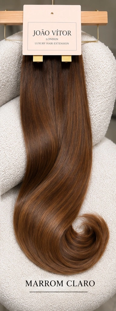 Amostra de cabelo:  Marrom claro